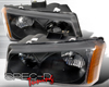 SpecD Black Housing Headlights Chevrolet Silverado 03-06