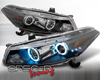 SpecD Black CCFL Halo Projector Headlights Honda Accord 2D 08-09