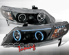 SpecD Black CCFL Halo Projector Headlights Honda Civic 06-08 4D