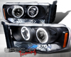 SpecD Black CCFL Halo Projector Headlights Dodge Ram 02-05