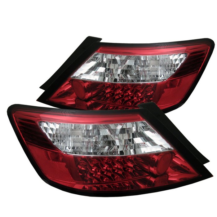Spyder 2Dr LED Red/Clear Tail Lights Honda Civic 06-10