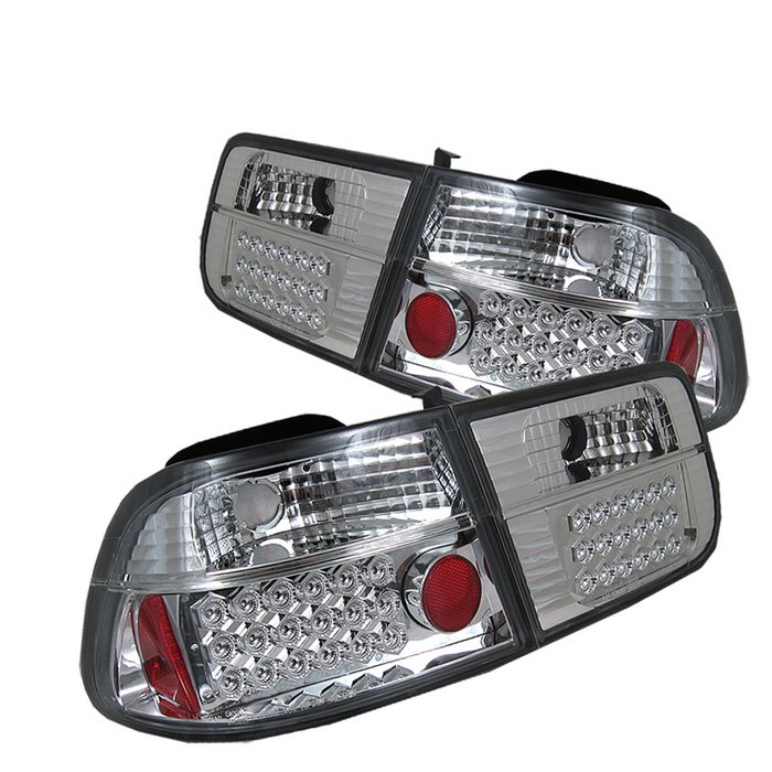 Spyder 2Dr LED Chrome Tail Lights Honda Civic 96-00