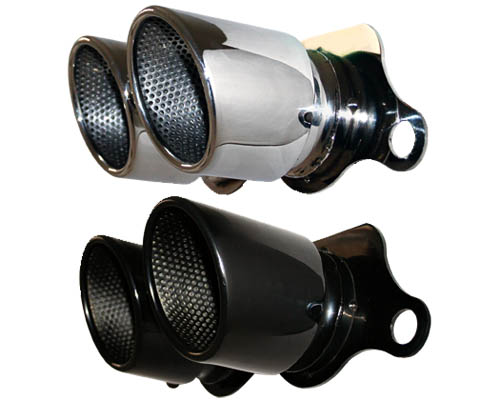 Cargraphic Stainless Steel Black Exhaust Tips w/ Perforated Insert Porsche 997 997.2 GT3 07-11