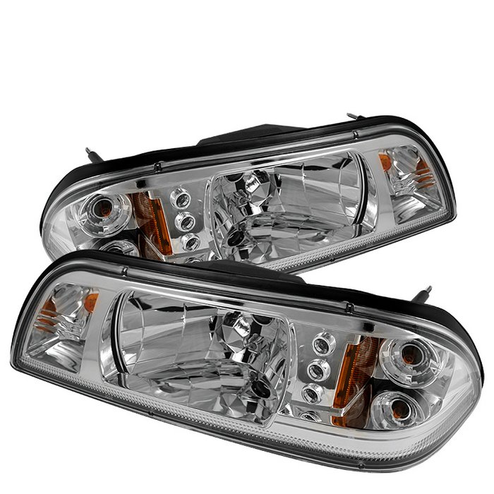 Spyder 1Pc LED Chrome Crystal HeadLights Ford Mustang 87-93