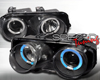 SpecD Black Single Projector Blue Halo Headlights Acura Integra 94-97