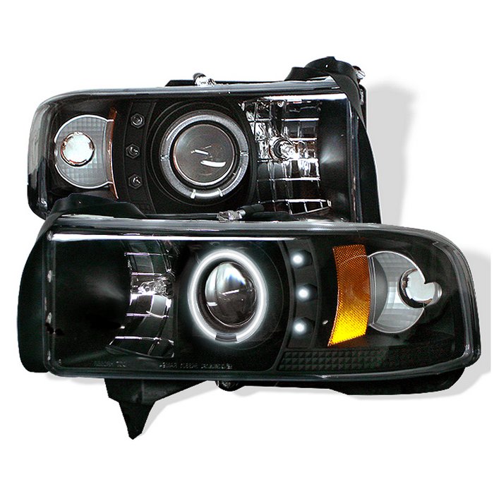 Spyder 1Pc CCFL LED Black Projector HeadLights Dodge Ram 1500 2500 3500 94-01
