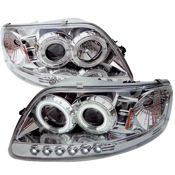 Spyder 1Pc CCFL LED Chrome Projector HeadLights Ford F150 97-03 Expedition 97-02