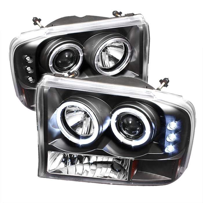 Spyder 1Pc Dual Halo LED Black Projector HeadLights G2 Version Ford Excursion 00-05