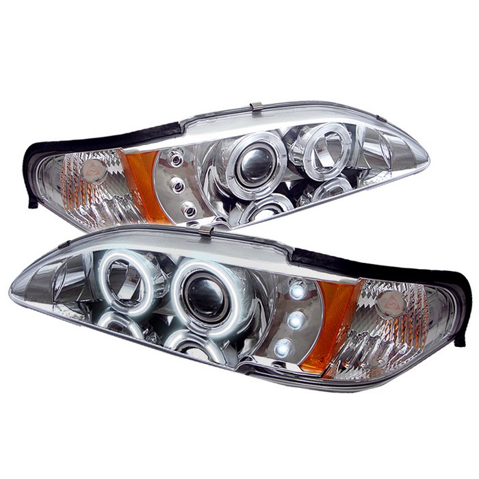 Spyder 1Pc CCFL LED Chrome Projector HeadLights Ford Mustang 94-98