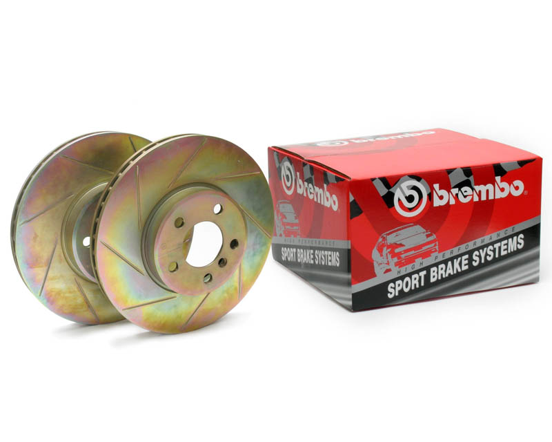 Brembo Slotted Sport Disc Brake Rotors Front Pair Honda Civic 94-05 Fit 07-11 Insight 10-11