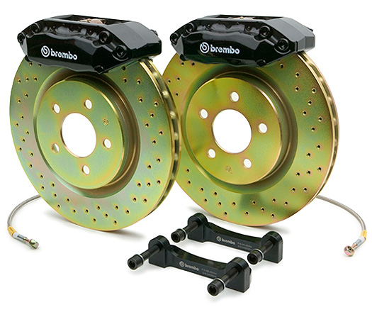 Brembo GT 11 Inch 4 Piston Drilled Front Brake Kit Fiat 500 11-13