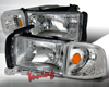 SpecD Chrome Housing Headlights Dodge Ram 94-01