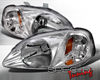 SpecD Chrome Housing Headlights Honda Civic 99-00