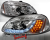 SpecD V2 Chrome R8 Style Projector Headlights Honda Civic 96-98