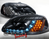 SpecD V2 Black R8 Style Projector Headlights Honda Civic 96-98