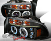 SpecD Black Halo LED Projector Headlights Dodge Dakota 97-04