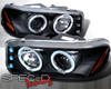 SpecD Black Halo LED Projector Headlights GMC Sierra 99-06