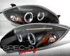 SpecD Black Halo LED Projector Headlights Mitsubishi Eclipse 06-08