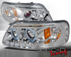 SpecD V2 Chrome Halo LED Projector Headlights Ford F-150 97-03