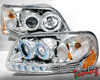 SpecD V1 Chrome Halo LED Projector Headlights Ford F-150 97-03