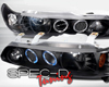 SpecD Black Halo Projector Headlights Acura Integra 90-93