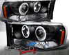 SpecD Black CCFL Halo LED Projector Headlights Dodge Ram 02-05