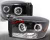 SpecD Black Halo LED Projector Headlights Dodge Ram 06-08