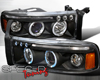 SpecD Black Halo LED Projector Headlights Dodge Ram 94-01