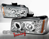 SpecD Chrome Halo LED Projector Headlights Chevy Silverado 03-06