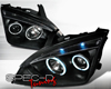 SpecD Black CCFL Halo LED Projector Headlights Ford Focus 05-07