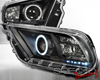 SpecD Black CCFL Halo LED Projector Headlights Ford Mustang 10-12