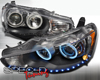 SpecD R8 CCFL Halo Blue Projector Headlights Mitsubishi EVO X 08-10