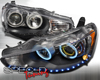 SpecD R8 CCFL Halo Yellow Projector Headlights Mitsubishi EVO X 08-10