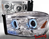 SpecD V2 Chrome CCFL Halo Projector Headlights Dodge Ram 06-08