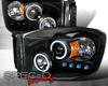 SpecD V1 Black CCFL Halo Projector Headlights Dodge Ram 06-08