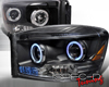 SpecD V2 Black CCFL Halo Projector Headlights Dodge Ram 06-08