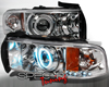 SpecD Chrome CCFL Halo Projector Headlights Dodge Ram 94-01