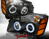 SpecD Black CCFL Halo LED Projector Headlights Nissan Titan 04-07