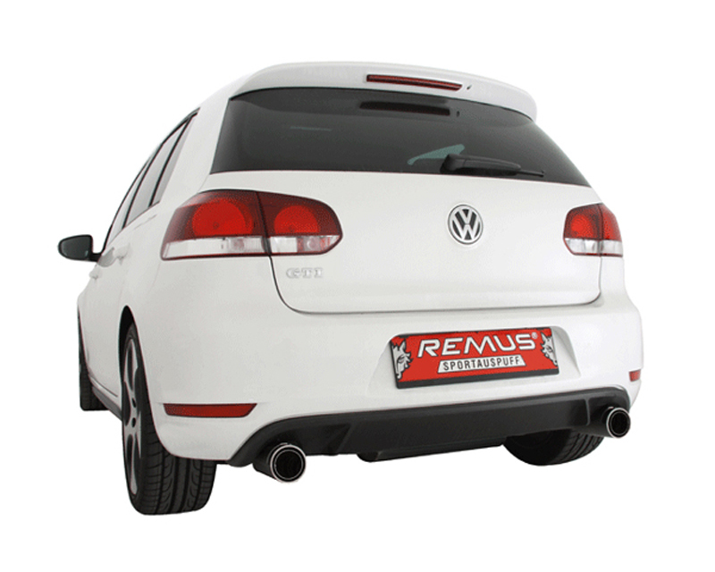 REMUS Round Street Racing Style Dual Tip Rear Muffler Volkswagen Golf VI 2.0L TSI 09+