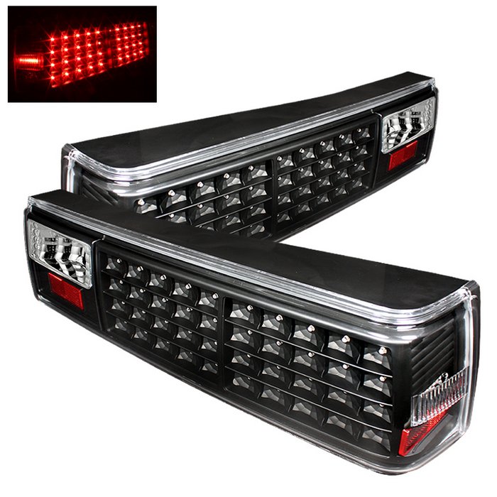 Spyder Black LED Tail Lights Ford Mustang 87-93