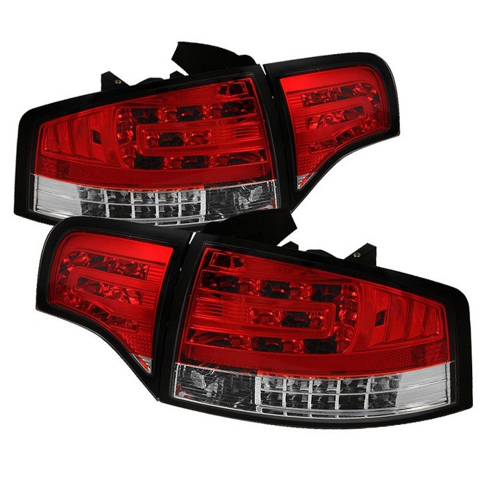 Spyder red clear LED Tail Lights Audi A4 06-08