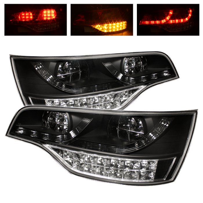 Spyder Black LED Tail Lights Audi Q7 07-09