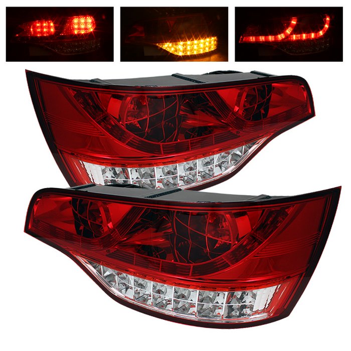 Spyder red clear LED Tail Lights Audi Q7 07-09