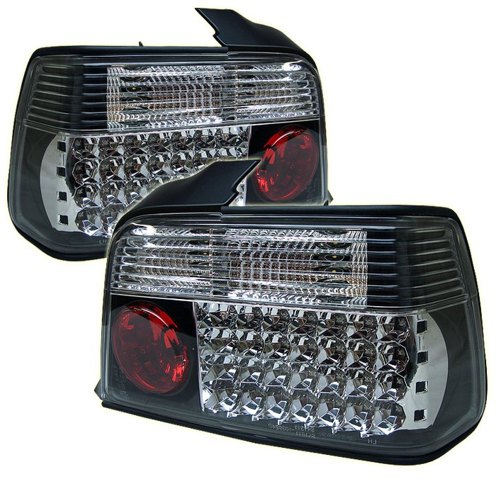 Spyder Black LED Tail Lights BMW E36 3-Series 4DR 92-98