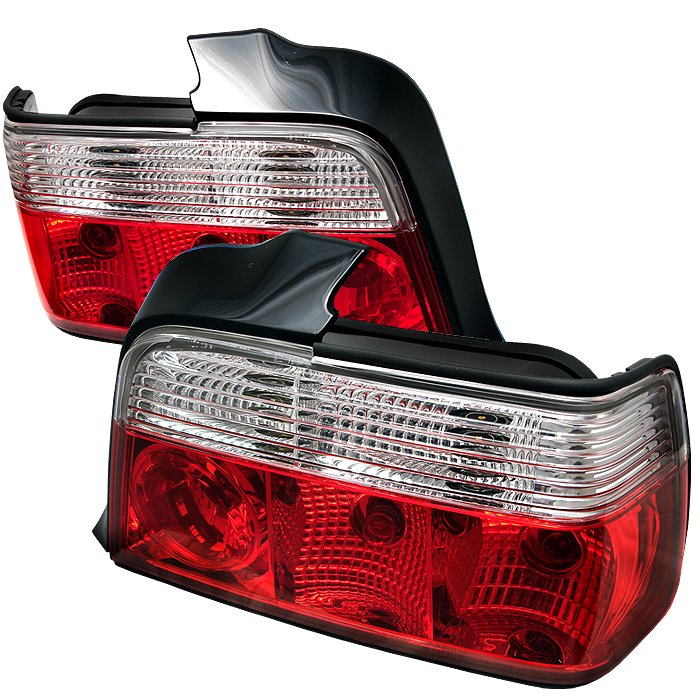 Spyder red clear Altezza Tail Lights BMW E36 3-Series 4DR 92-98