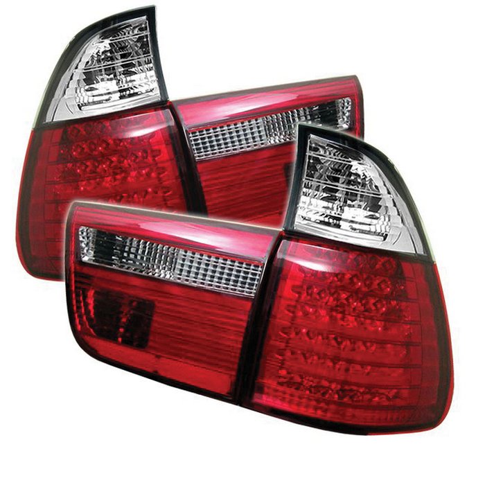 Spyder 4Pcs LED red clear Tail Lights BMW E53 X5 00-03