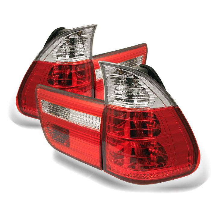 Spyder 4Pcs Red/Clear Tail Lights BMW E53 X5 00-05