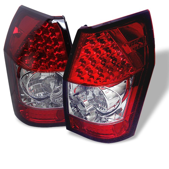 Spyder LED Red/Clear Tail Lights Dodge Magnum 05-08