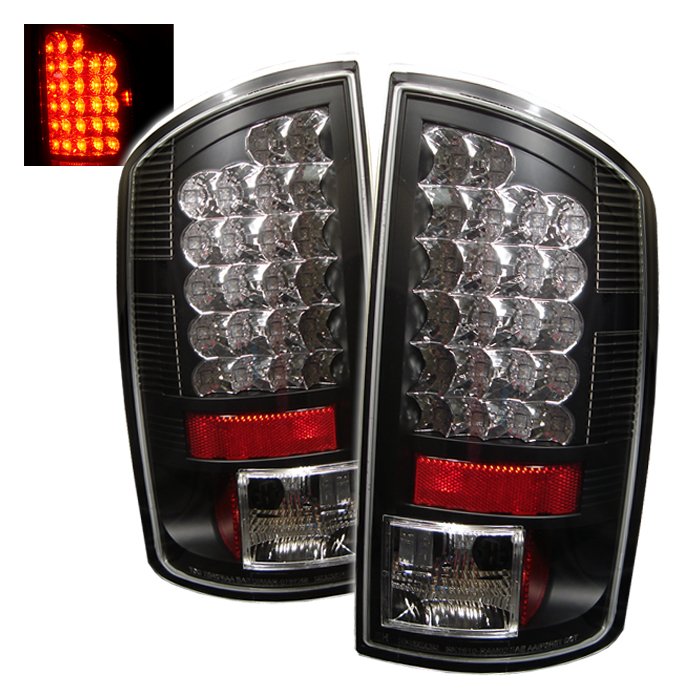 Spyder LED Black Tail Lights Dodge Ram 1500 2500 3500 07-08