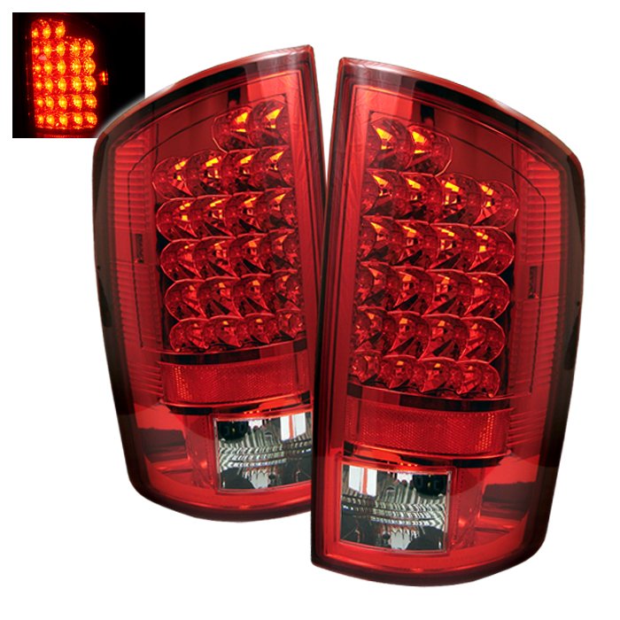 Spyder LED Red/Clear Tail Lights Dodge Ram 1500 2500 3500 07-08